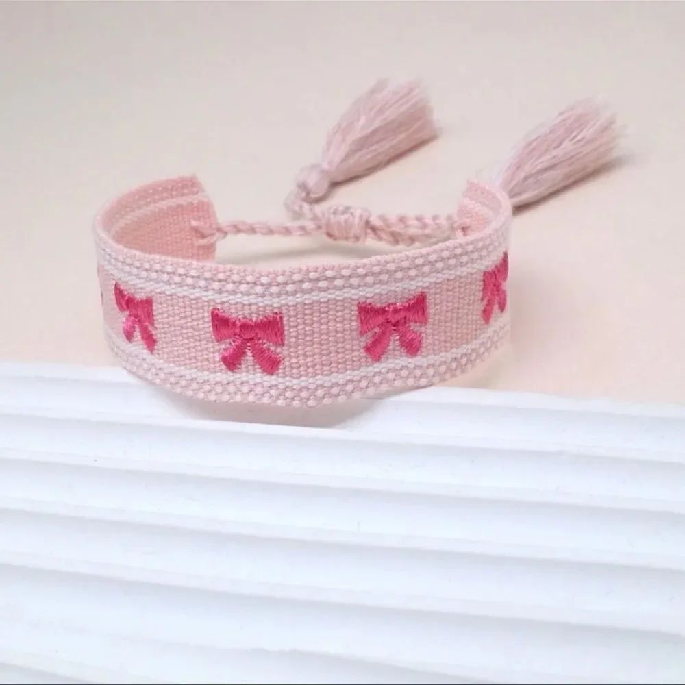 1pc Handmade Embroidered Bow Braided Bohemian Style Fashion Bracelet